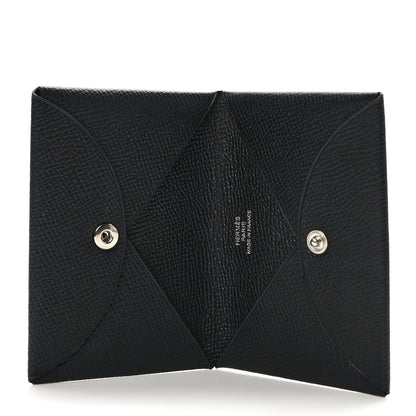 Hermes Epsom Calvi Card Case Black 5 of 9