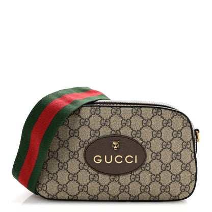 Gucci GG Supreme Monogram Web Neo Vintage Shoulder Bag Beige New Acero Crop 1 of 14
