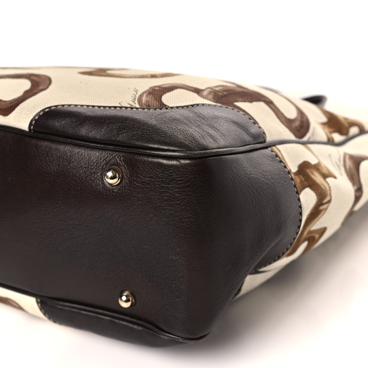 Gucci Canvas Bamboo Horsebit Print Tote White 9 of 10