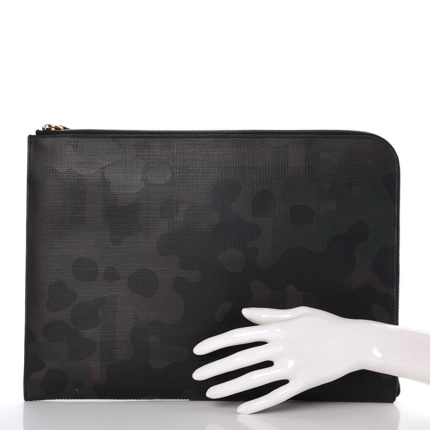 Saint Laurent BURBERRY Camouflage Document Holder Zip Cover Black 2 of 8