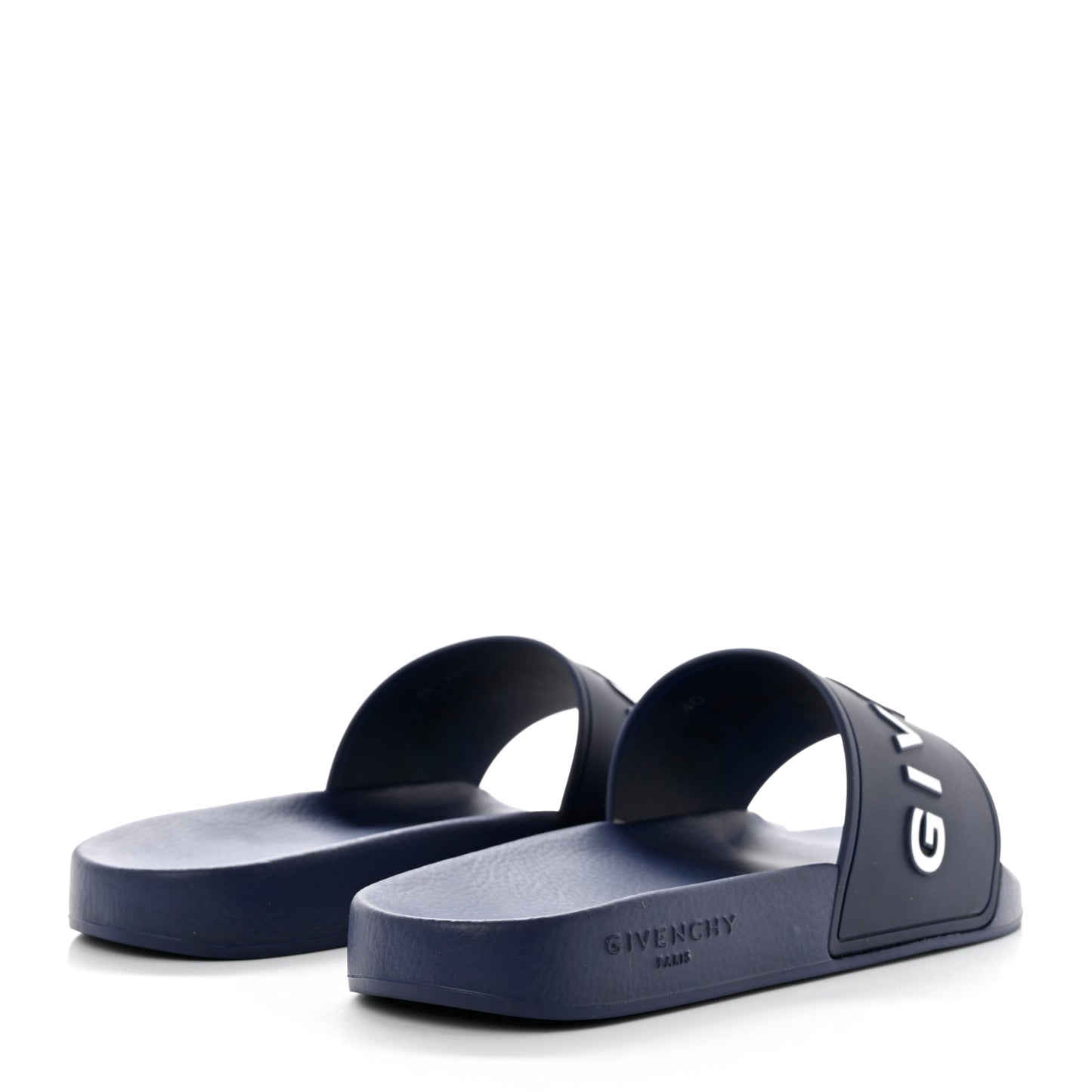 Rubber Logo Pool Slide Sandals 40 Steel Blue