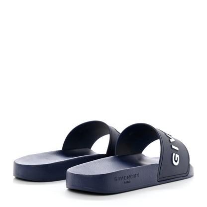 Givenchy Rubber Logo Pool Slide Sandals 40 Steel Blue 4 of 8