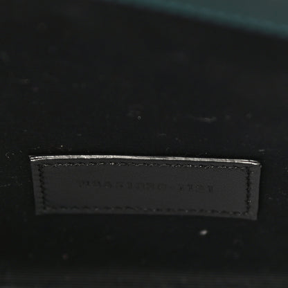 Saint Laurent Grain De Poudre Textured Mixed Matelasse Triquilt Monogram Clutch Sea Turquois 7 of 11