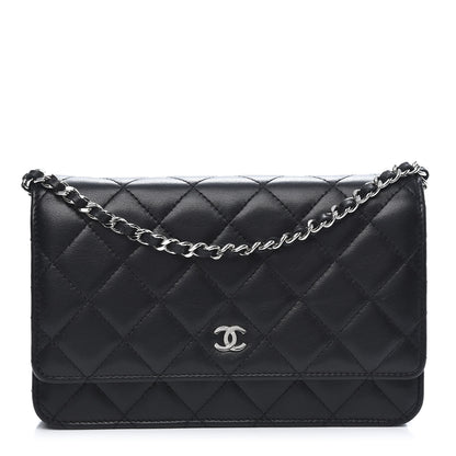 Chanel Lambskin Quilted Wallet On Chain WOC Black 1 of 14
