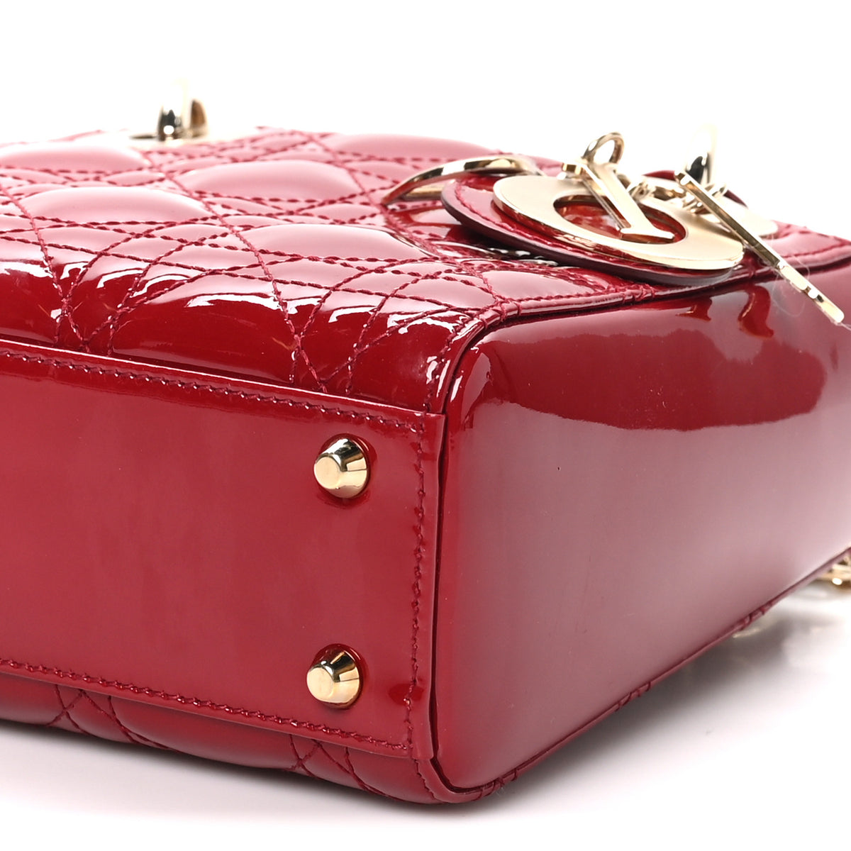 Christian Dior Patent Cannage Mini Lady Dior Red 10 of 10