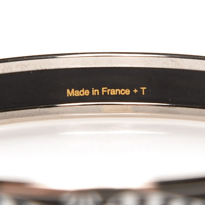 Hermes Enamel Printed Narrow Les Léopards Bracelet 65 Black 4 of 5