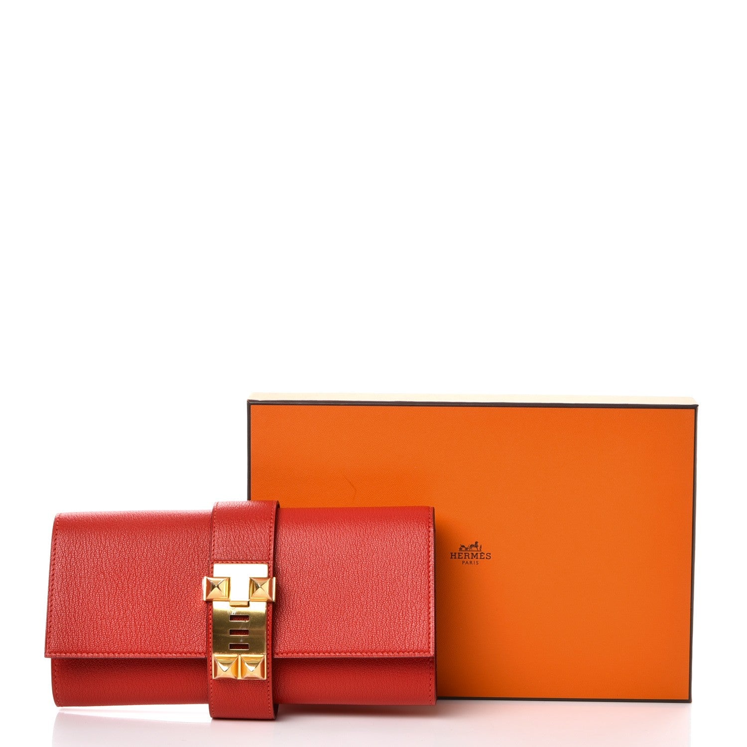 Hermes Chevre Mysore Medor 23 Clutch Rouge Tomate 8 of 8