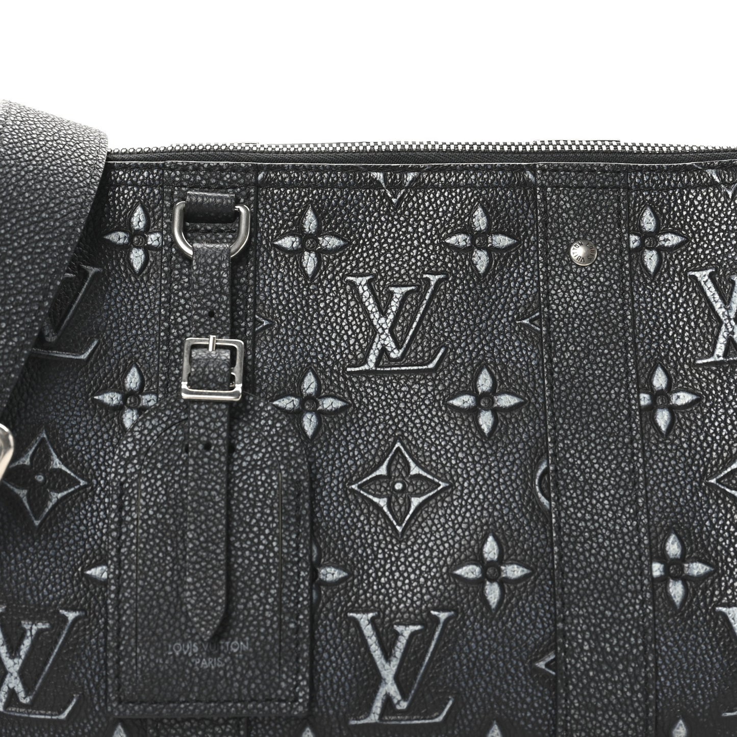 Cowhide Faded Monogram City Keepall Charcoal