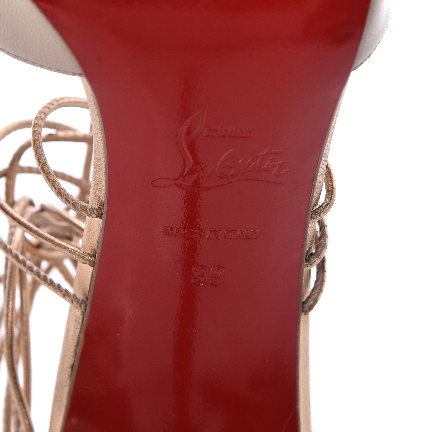 Christian Louboutin Kid Crisscross Pumps 39 Beige 9 of 11