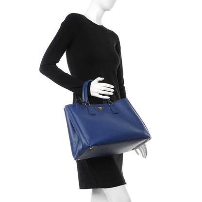 Prada Saffiano Lux Large Tote Bluette 2 of 8