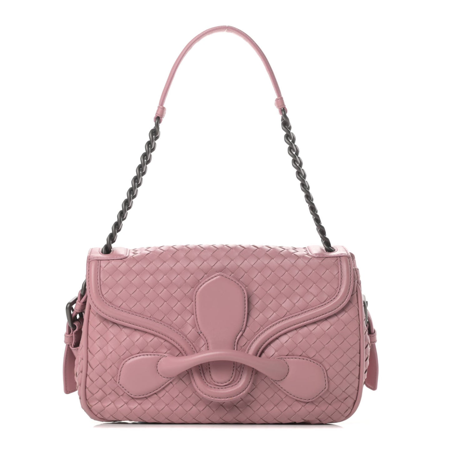 Nappa Intrecciato Rialto Shoulder Bag Rose Pink