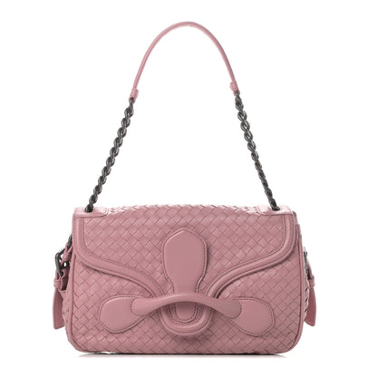 Bottega Veneta Nappa Intrecciato Rialto Shoulder Bag Rose Pink 1 of 15