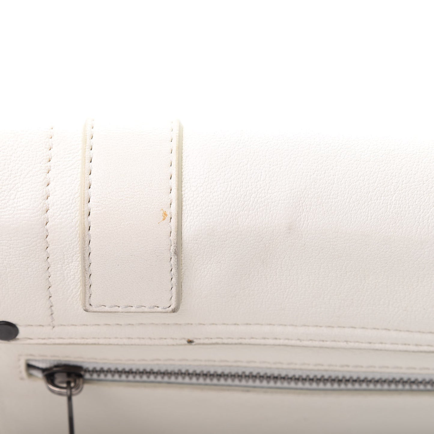Lambskin Fringe PS1 Chain Wallet White