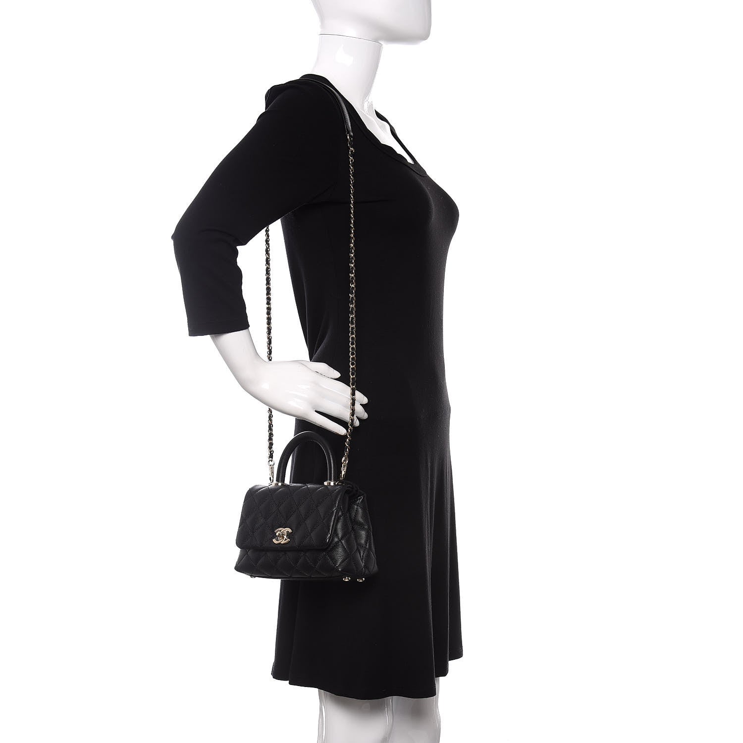 Chanel Caviar Quilted Extra Mini Coco Handle Flap Black 2 of 11