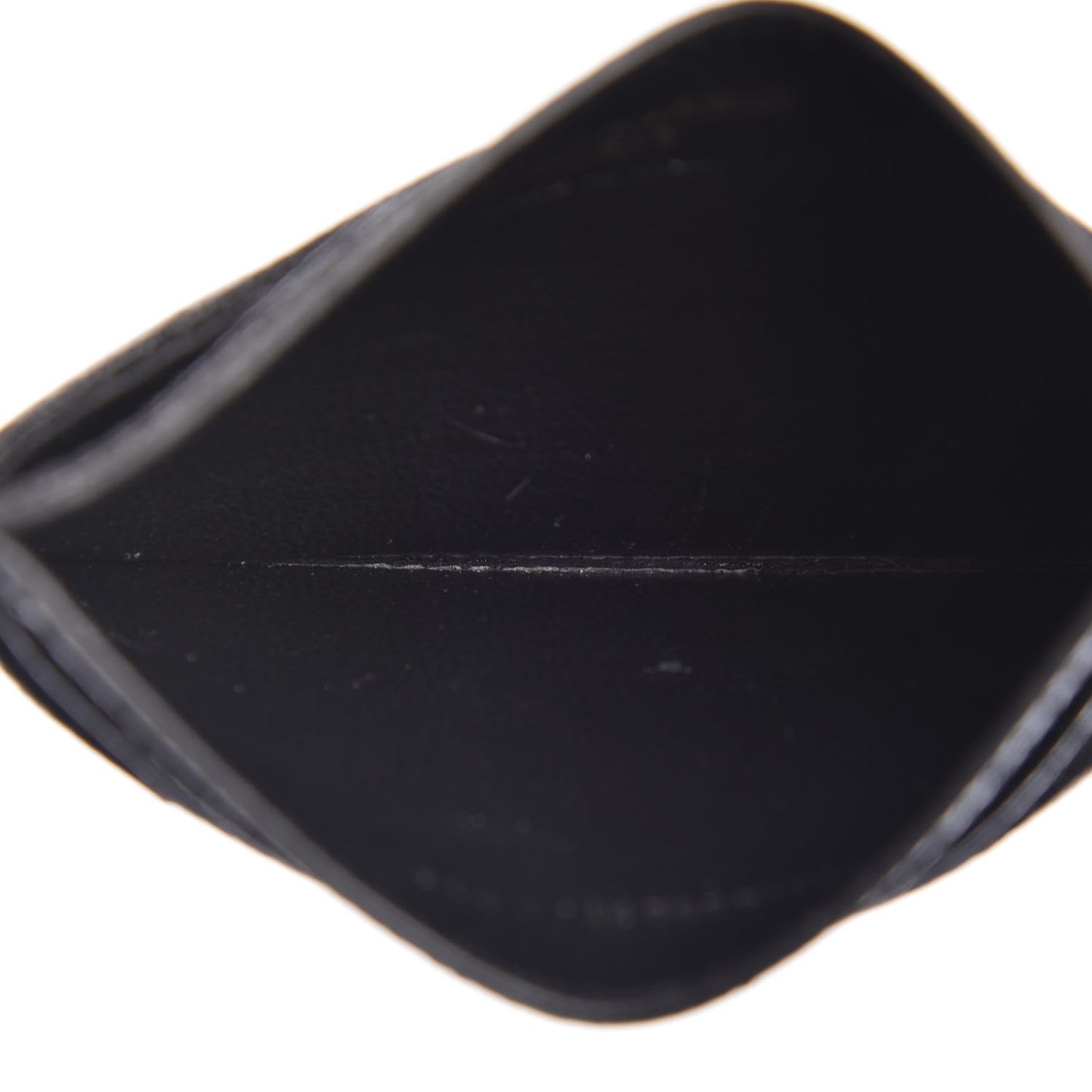 Grain De Poudre Matelasse Chevron Monogram Credit Card Case Black