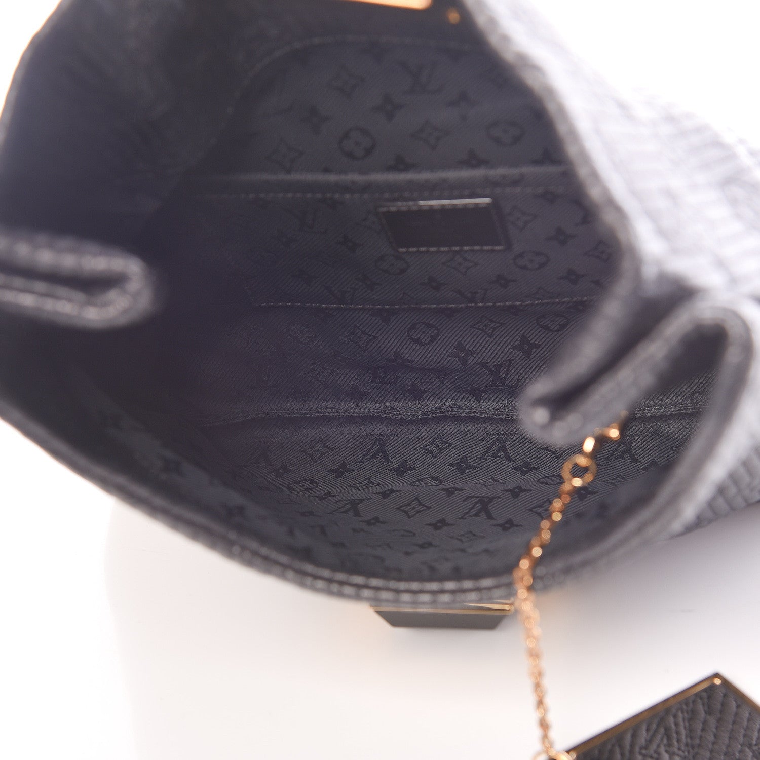 Louis Vuitton Calfskin Quilted Monogram Altair Clutch Black 5 of 10