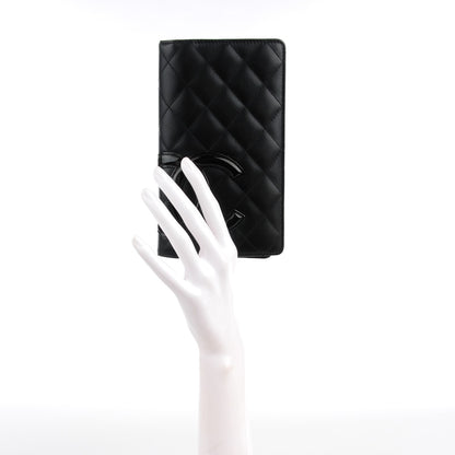 Chanel Calfskin Quilted Cambon Yen Wallet Black 2 of 9