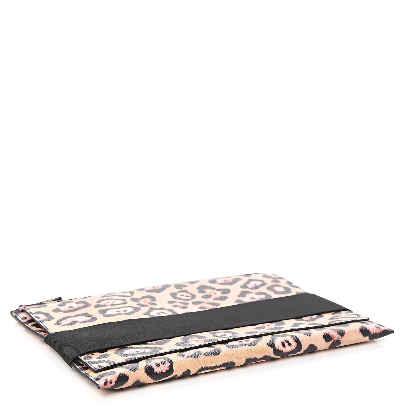 Coated Canvas Jaguar Print Large Pouch