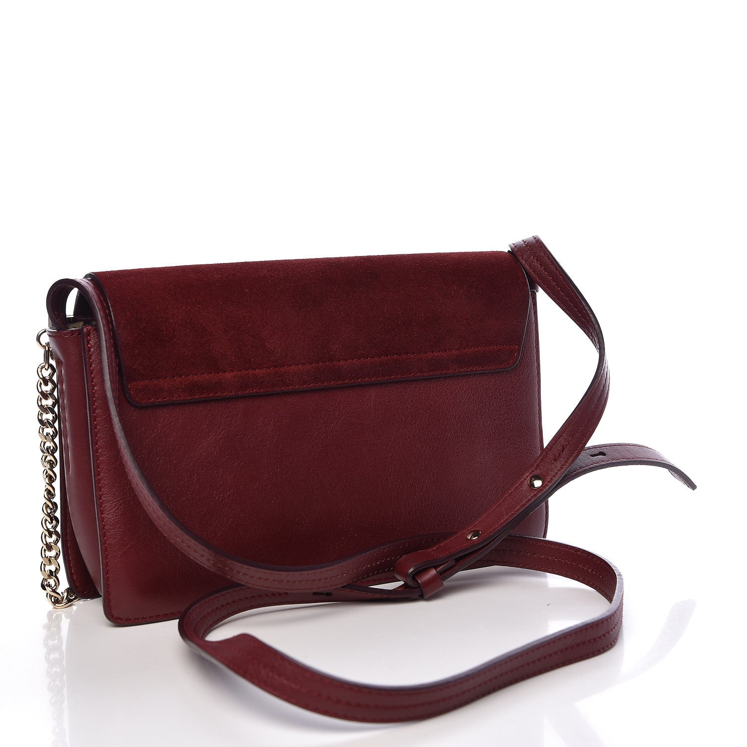 Chloe Suede Calfskin Small Faye Shoulder Bag Plum Purple 3 of 17