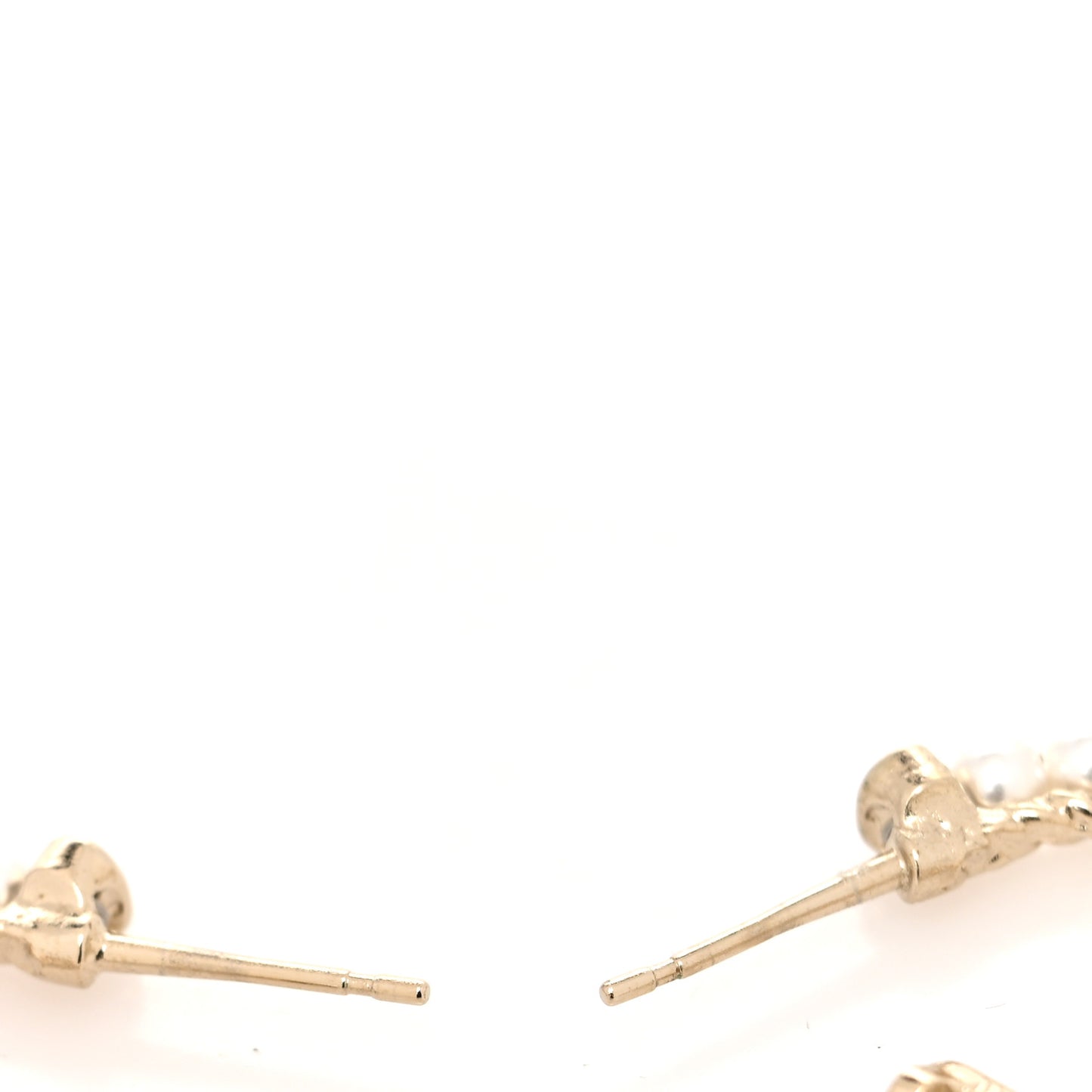 Pearl Charms CC Hoop Earrings Gold