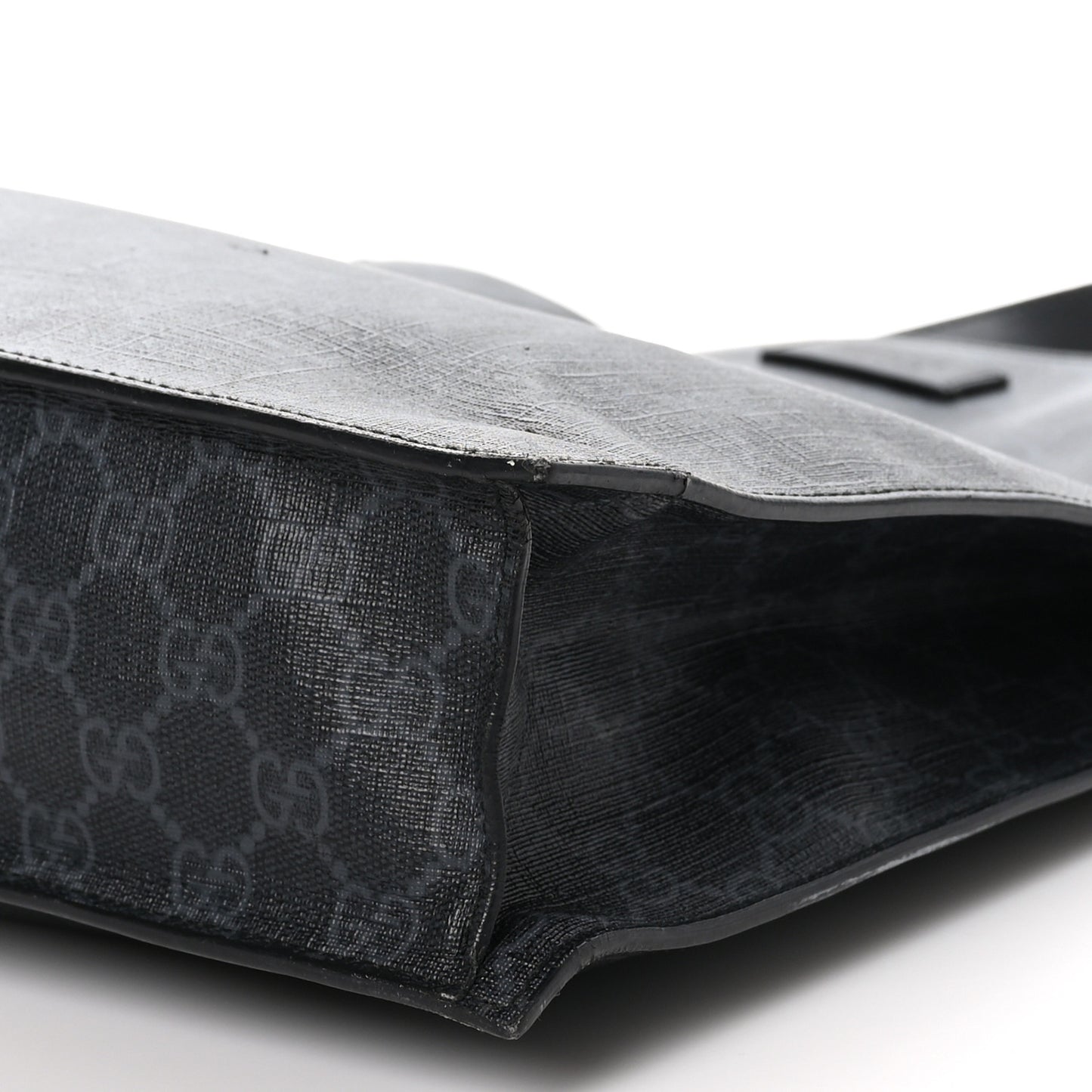 Soft GG Supreme Monogram Appia Calfskin Web Vertical Tote Black