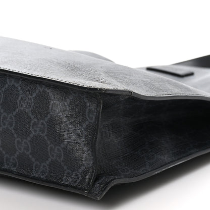 Gucci Soft GG Supreme Monogram Appia Calfskin Web Vertical Tote Black 10 of 11