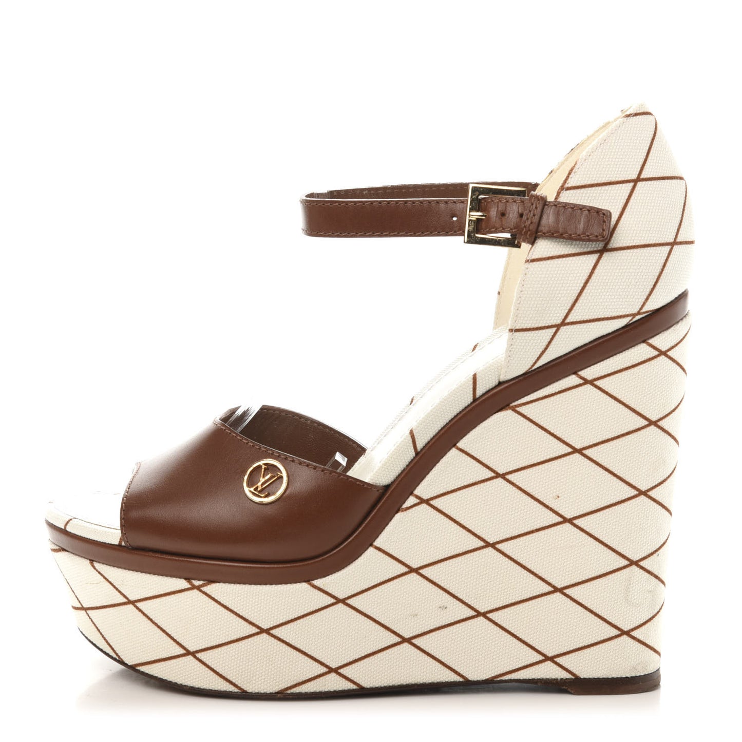 Toile Malletage Blossom Wedge Sandal 36.5 Natural
