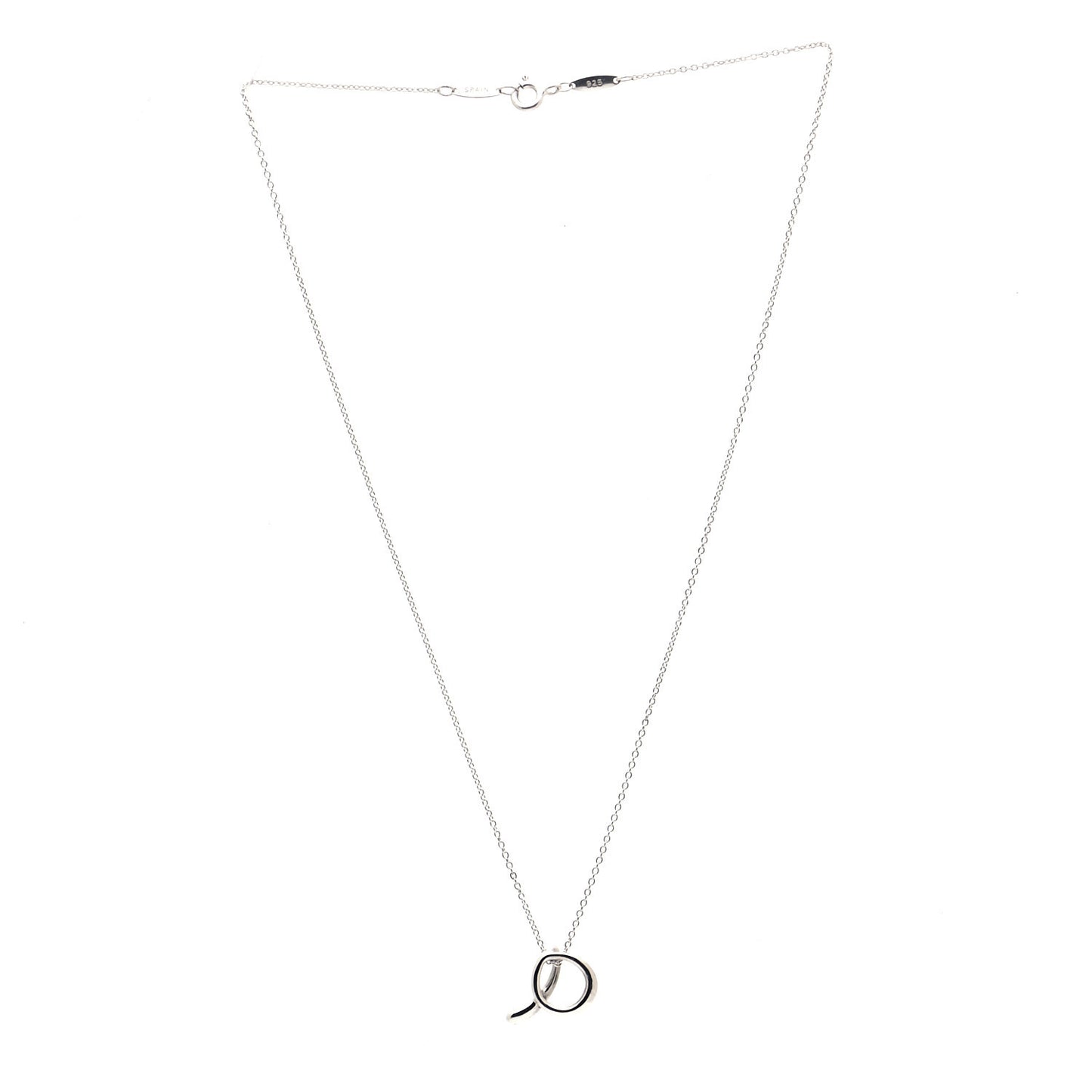 Sterling Silver Elsa Peretti Letter A Pendant Necklace