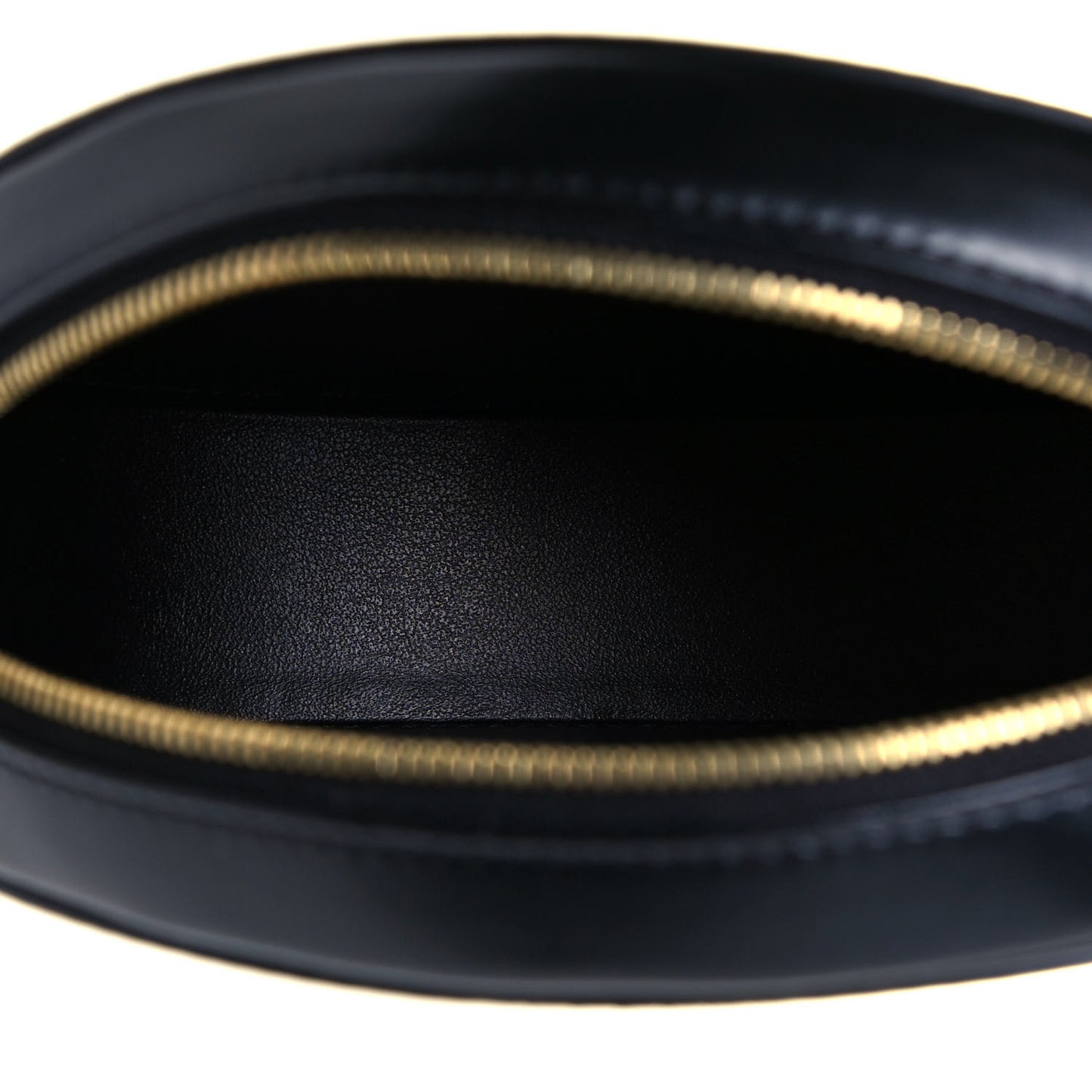 Smooth Calfskin Oval Purse Crossbody Black