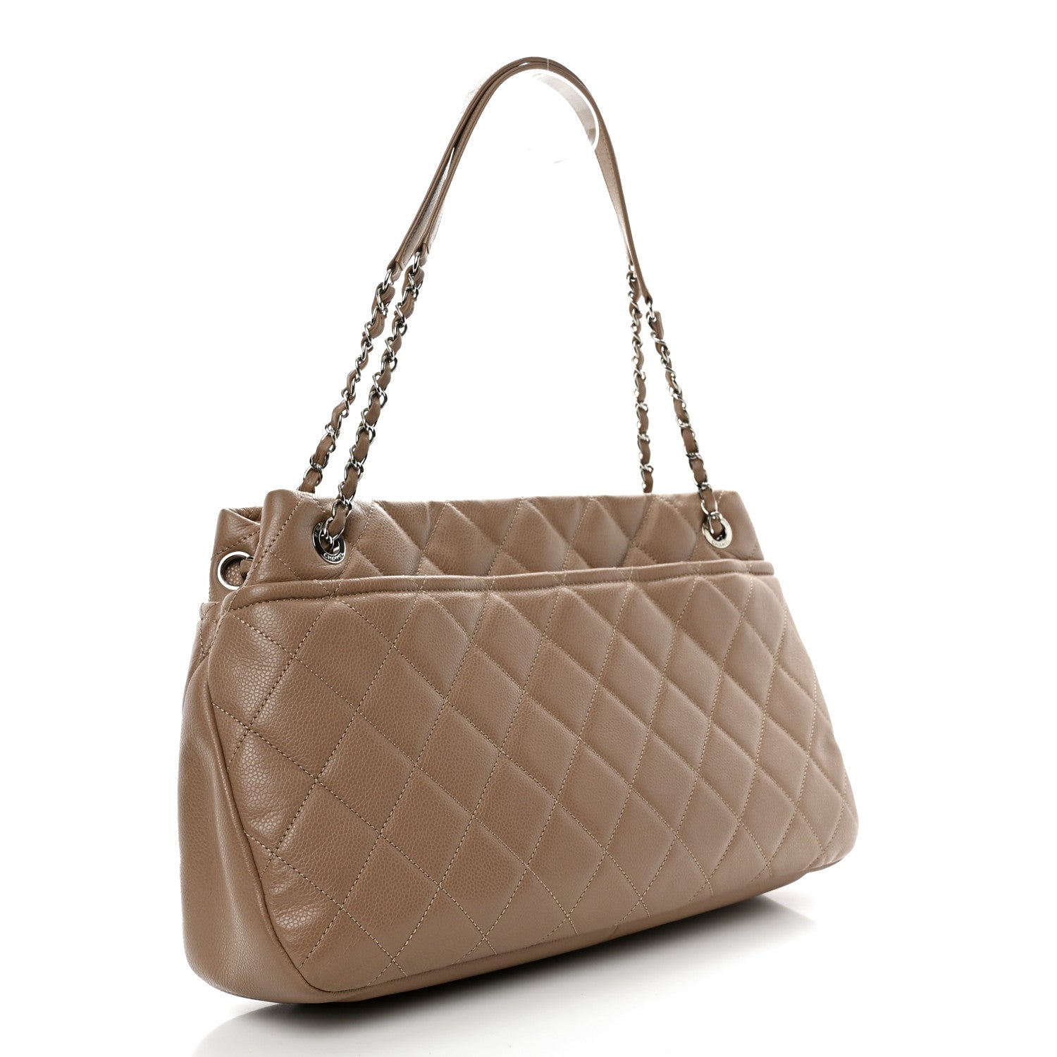 Chanel Caviar Quilted Timeless CC Soft Tote Beige 2 of 10