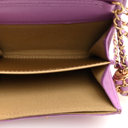 Chanel Lambskin Quilted Pearl Crush Clutch With Chain Purple 5 of 11