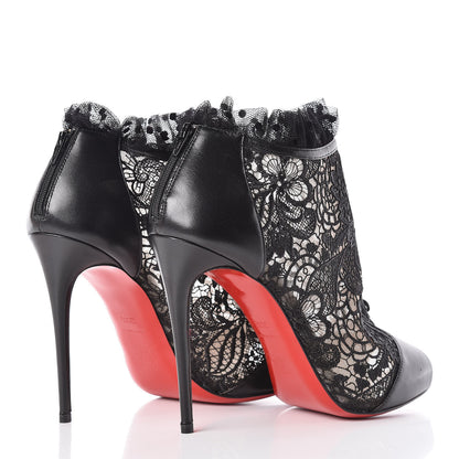 Christian Louboutin Lace Kid Henrietta 100 Booties 39.5 Black 4 of 8