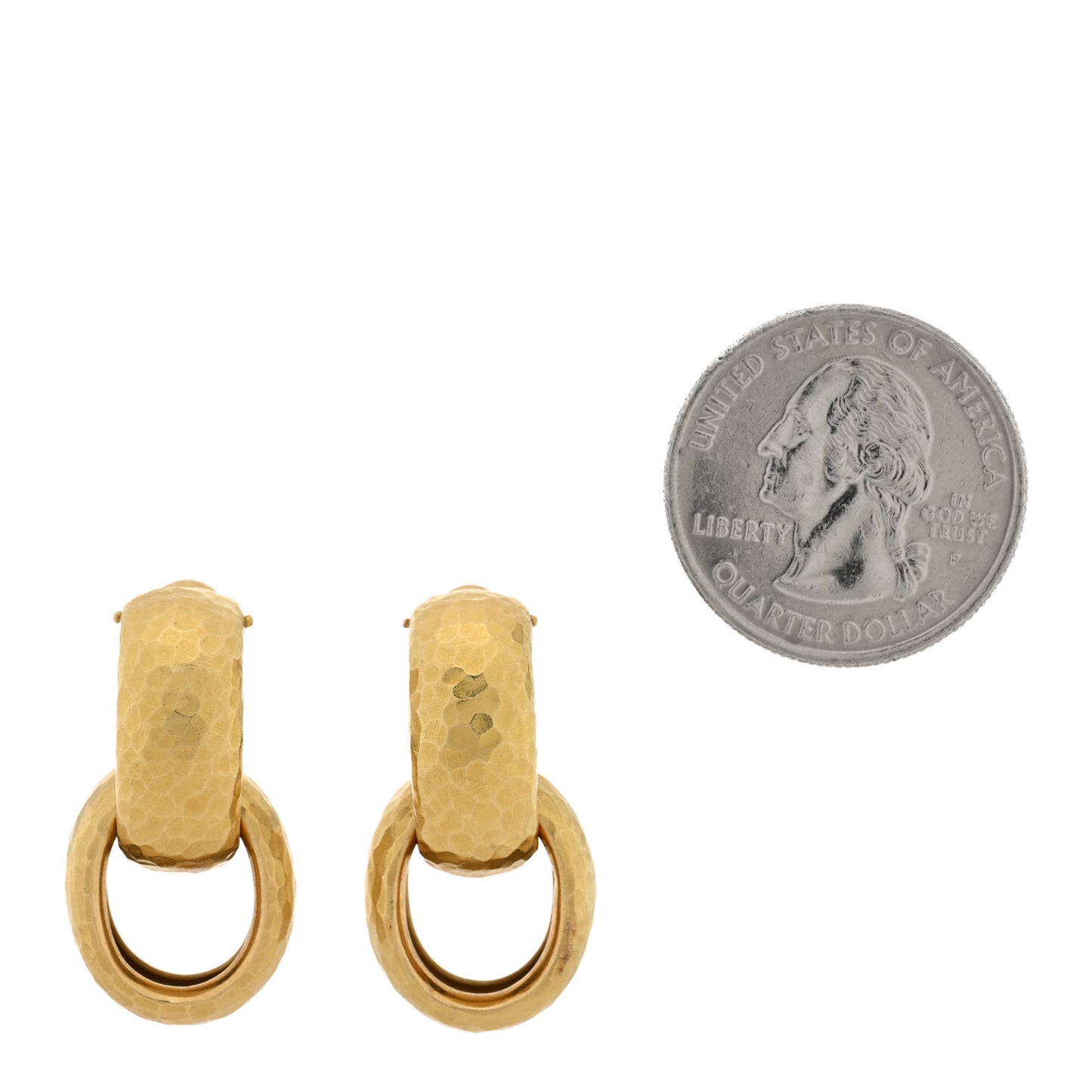 18K Yellow Gold Paloma Picasso Hammered Hoop Earrings