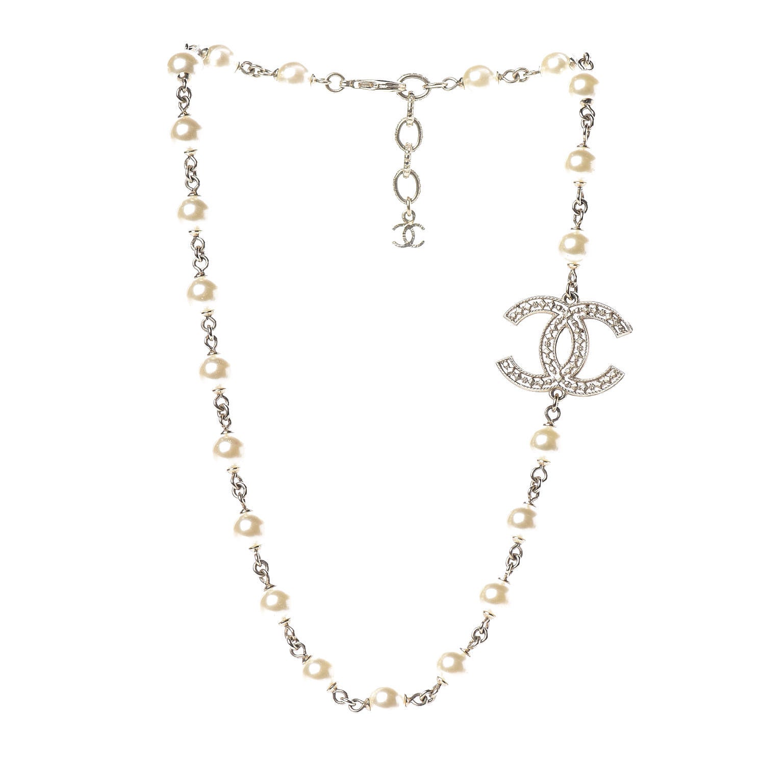 Chanel Pearl CC Short Necklace Gold 3 of 5