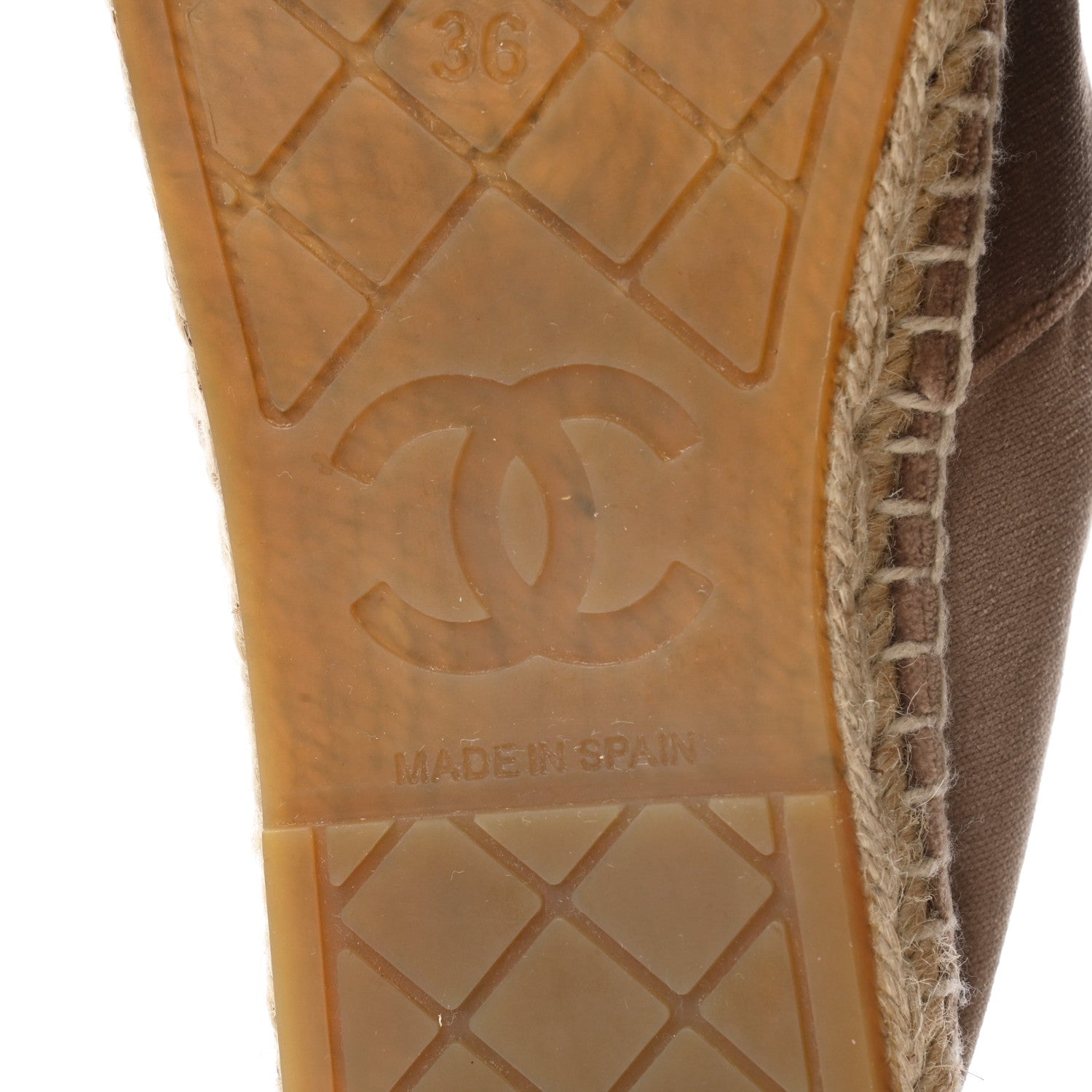 Chanel Velvet Logo Espadrilles 36 Beige Black 6 of 10