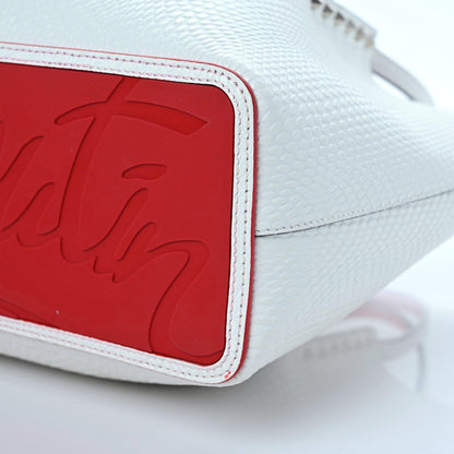 Christian Louboutin Calfskin Jurassic Embossed Spiked Cabarock Shopper Tote White 6 of 13
