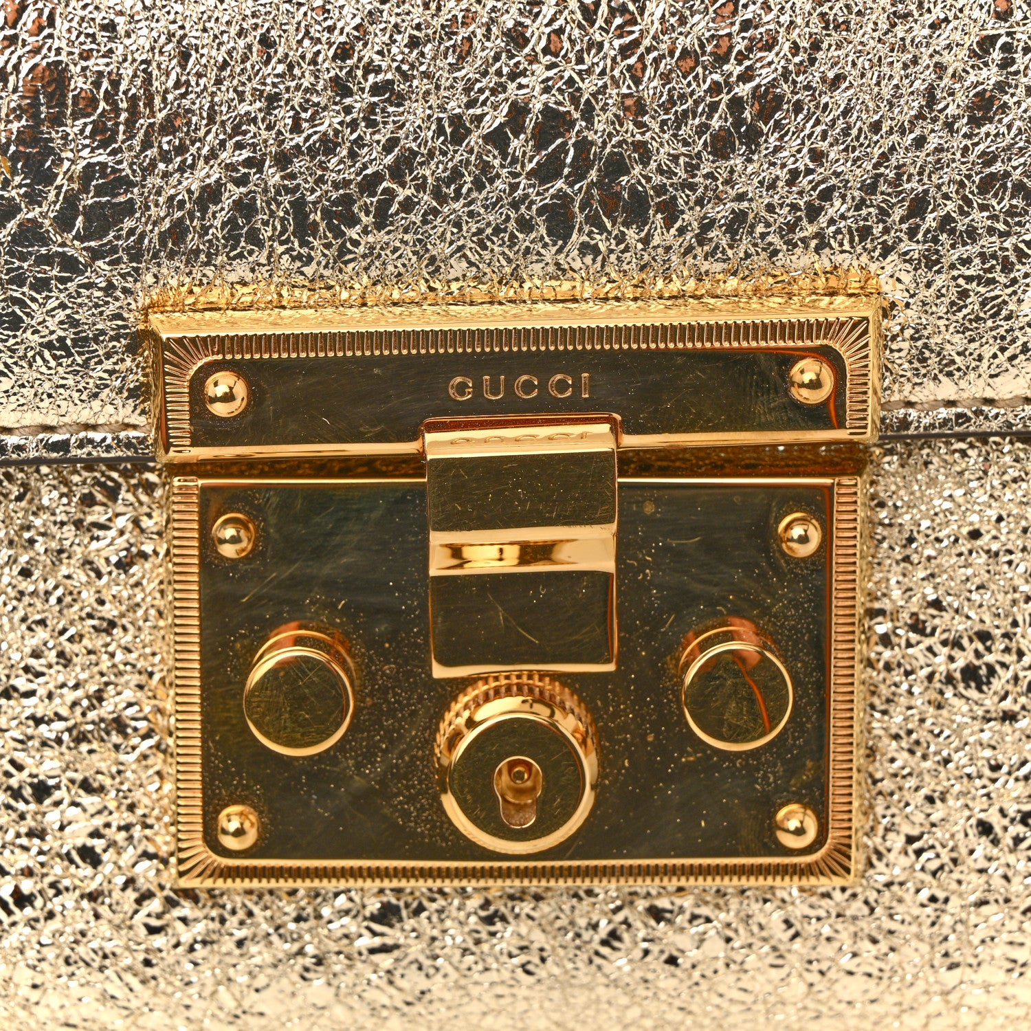 Gucci Galassia Small Padlock Shoulder Bag Platino 1783943