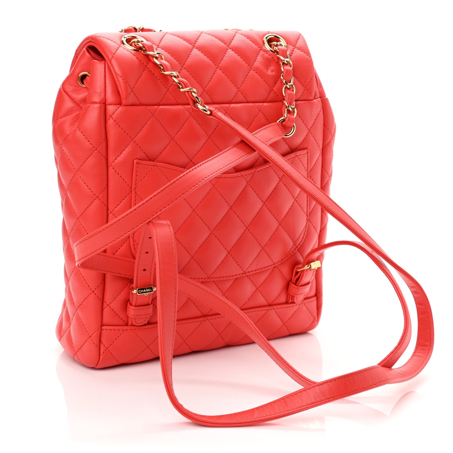 Lambskin Quilted Small Urban Spirit Backpack Red