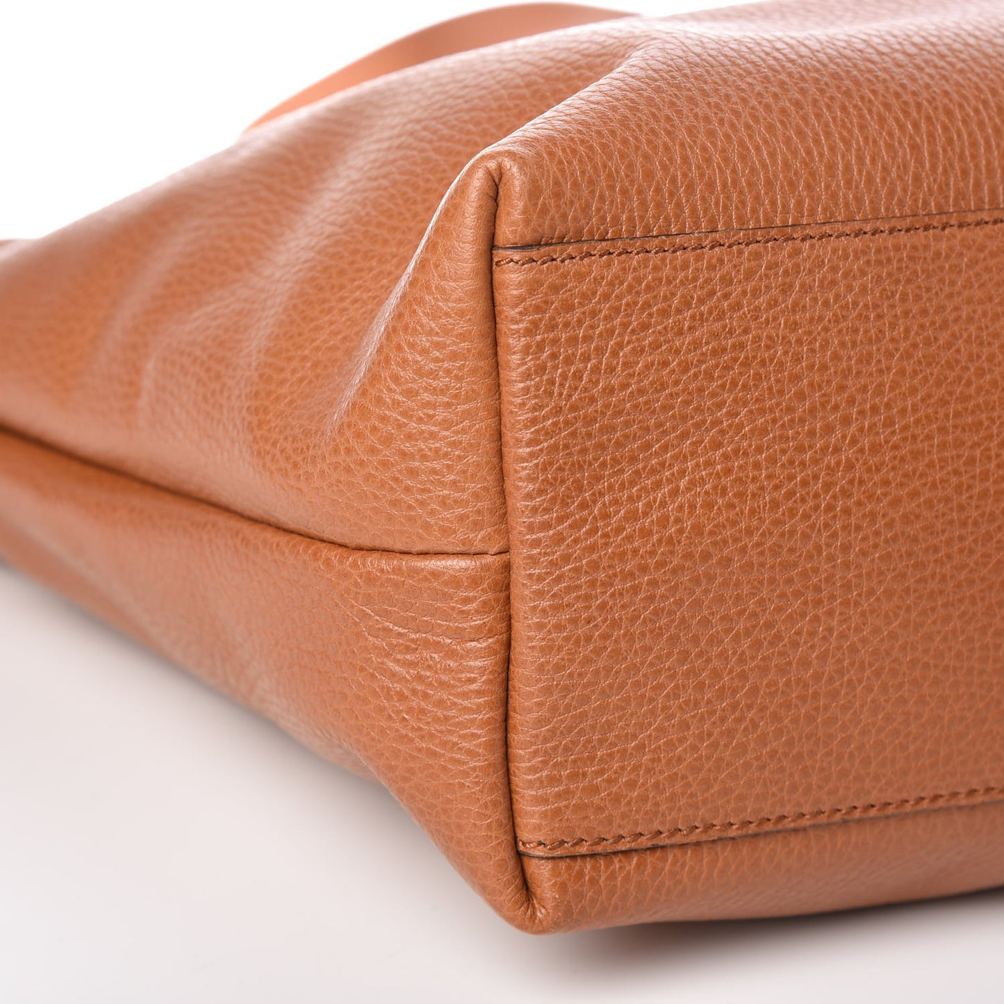 Pebbled Calfskin Large Tote Brown
