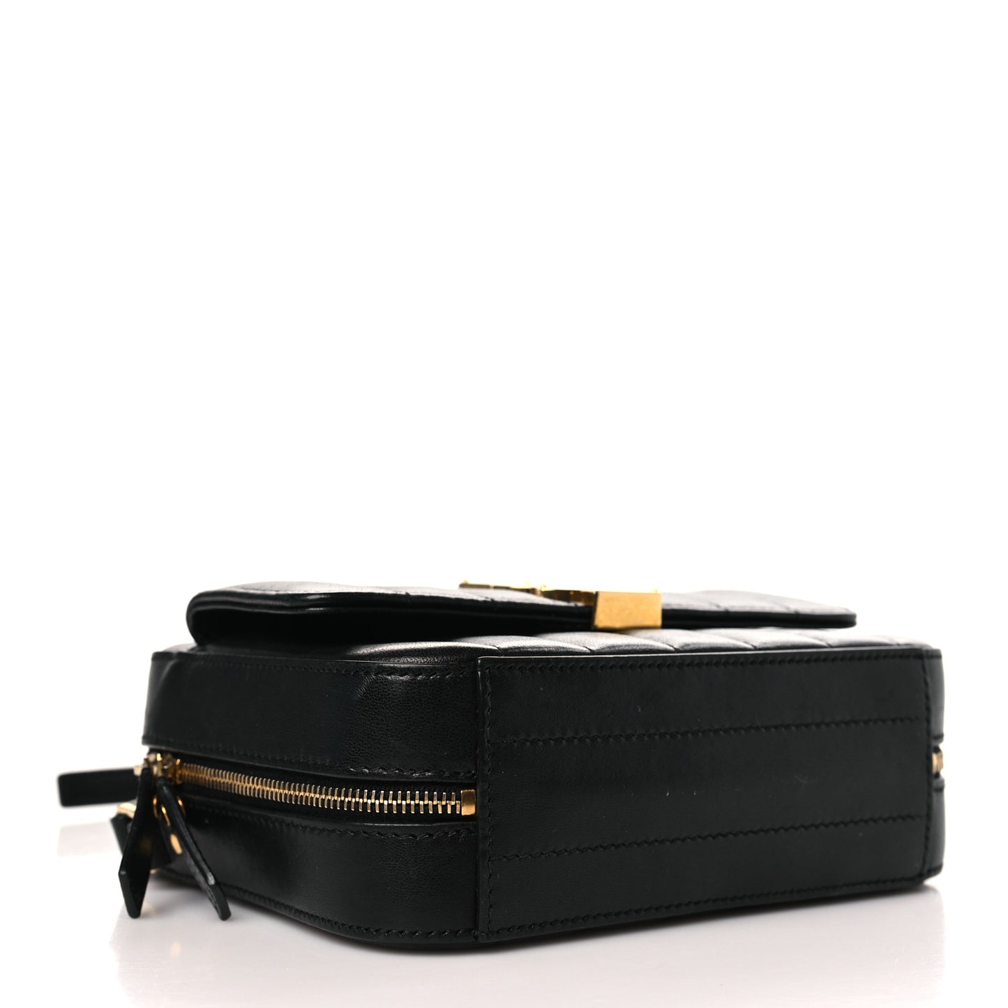 Lambskin Matelasse Monogram Vicky Camera Bag Black