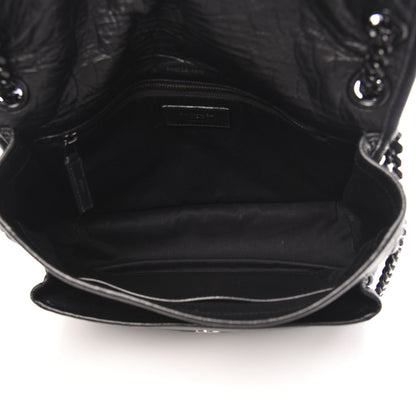 Saint Laurent Crocodile Embossed Lambskin Monogram Medium Niki Chain Satchel Black 5 of 10