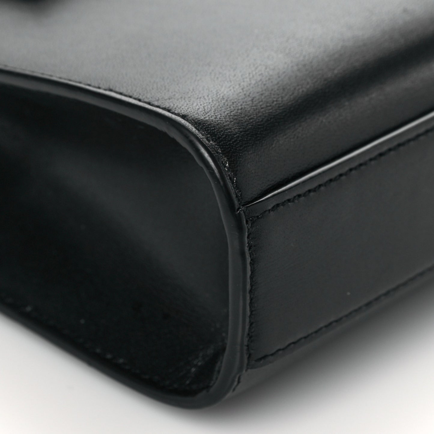 Smooth Calfskin Manhattan Shoulder Bag Black