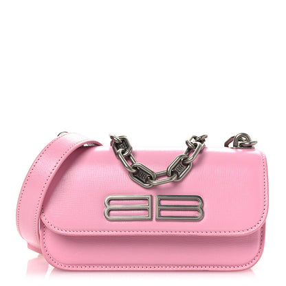 Balenciaga Calfskin Stripe Embossed Gossip Chain Bag XS Candy Pink 1 of 14