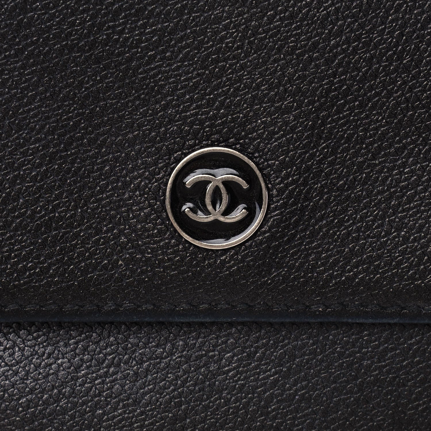Chanel Grained Calfskin CC Button Flap Wallet Black 5 of 17