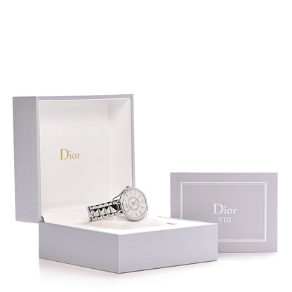 Christian Dior Stainless Steel Diamond Mother of Pearl 36mm Dior VIII Montaigne Automatic Watch 7 of 7