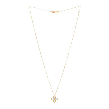 Roberto Coin 18K Yellow White Gold Diamond Medium Princess Flower Pendant Necklace 2 of 4