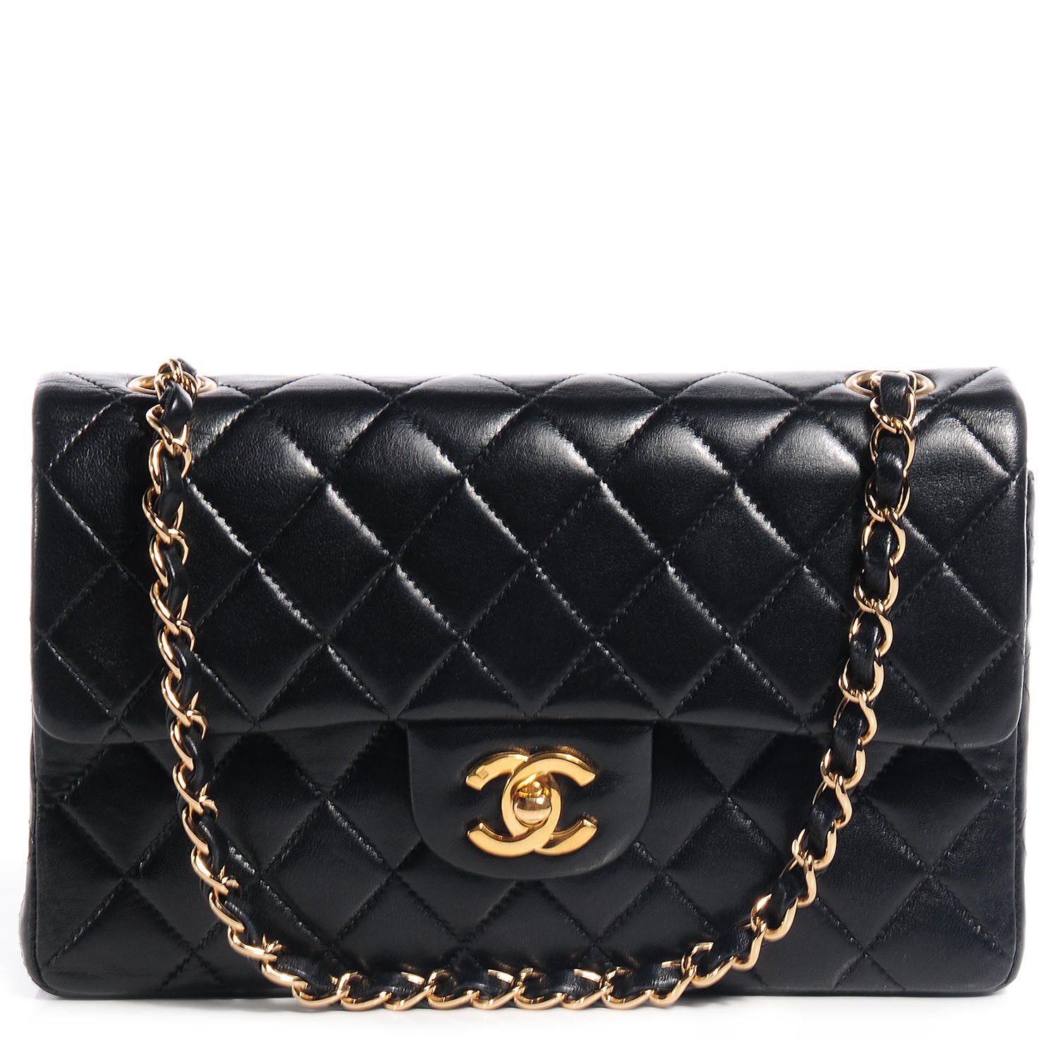 Chanel Lambskin Quilted Small Double Flap Black 1 of 8