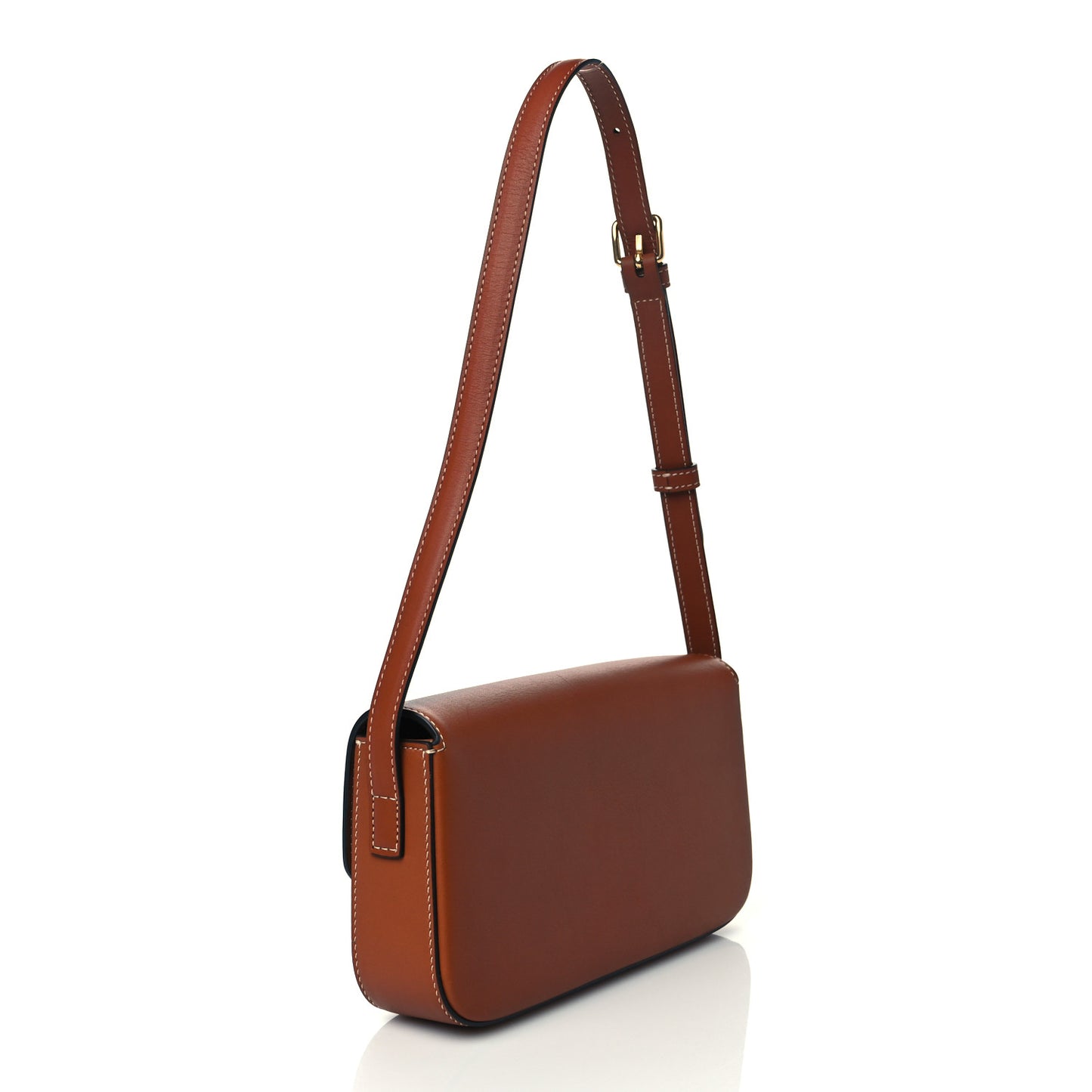Natural Calfskin Triomphe Shoulder Bag Tan