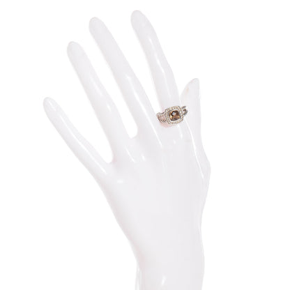 David Yurman Sterling Silver Diamond Smoky Quartz 7mm Petite Albion Ring 54 7 3 of 6