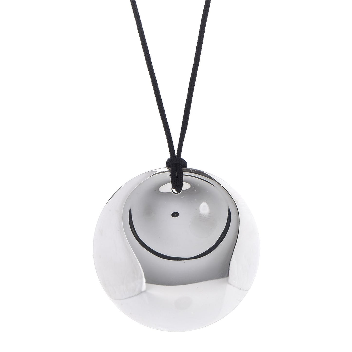 Sterling Silver Elsa Peretti Round Disc Pendant Cord Necklace